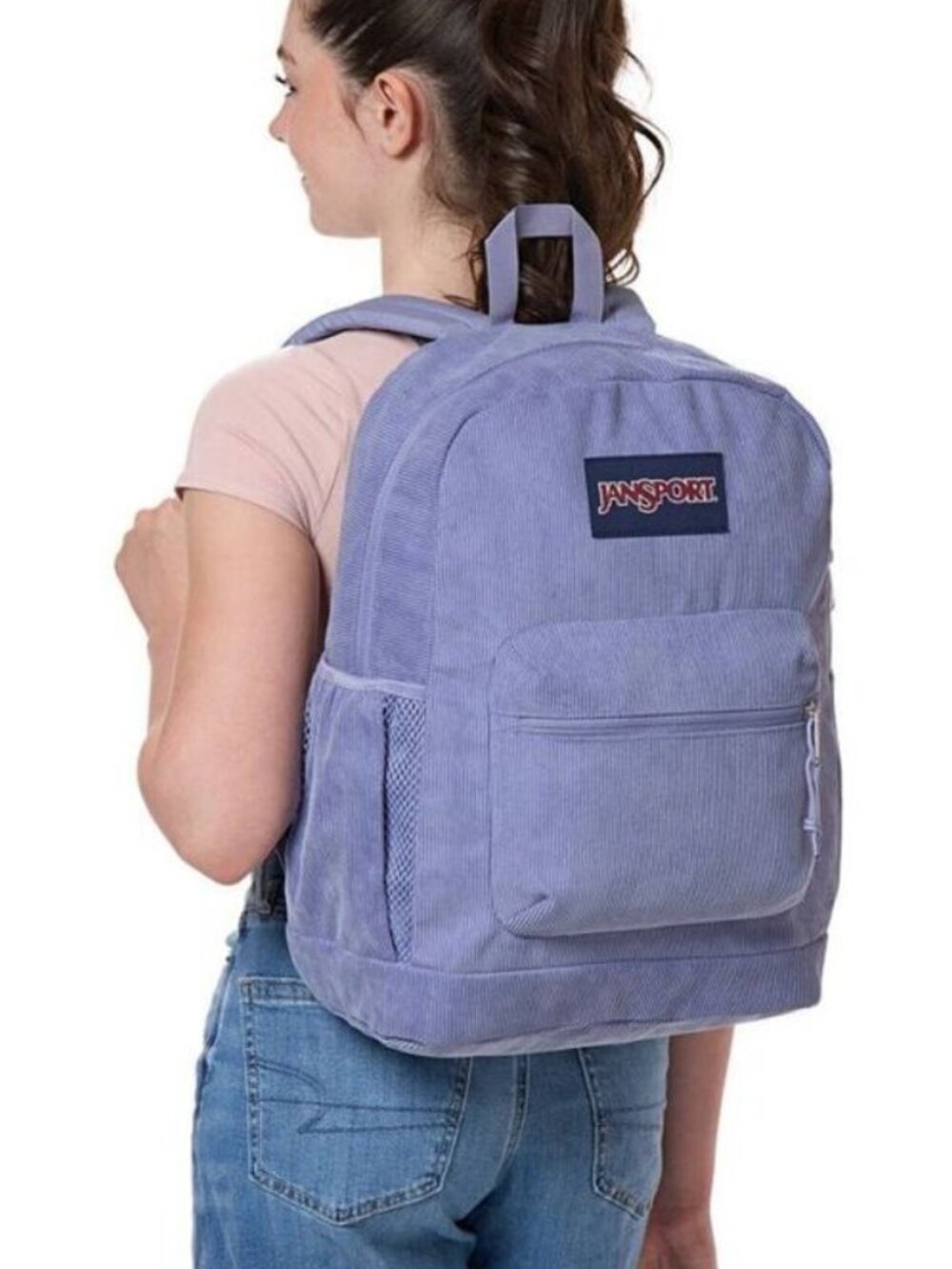 JanSport - Cross Town Plus Remix 17" Backpack - Purple, Corduroy, school, laptop - Picture 2 of 11